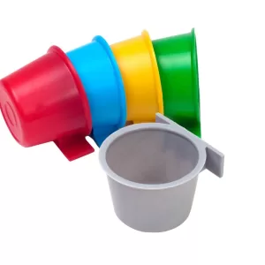 Hrănitor și adăpător tip pahar pentru cuști de expoziție diverse culori